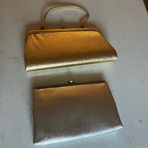 Handbags - Vintage Elegant Gold and Silver Clutch Set